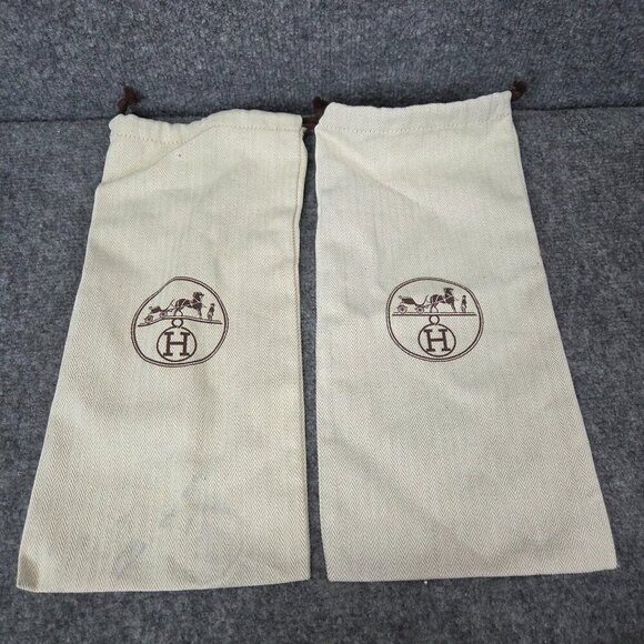 EMPTY Hermes Dust Bags for Sandals Draw string top 13.75” x 6” Pair - Picture 1 of 5